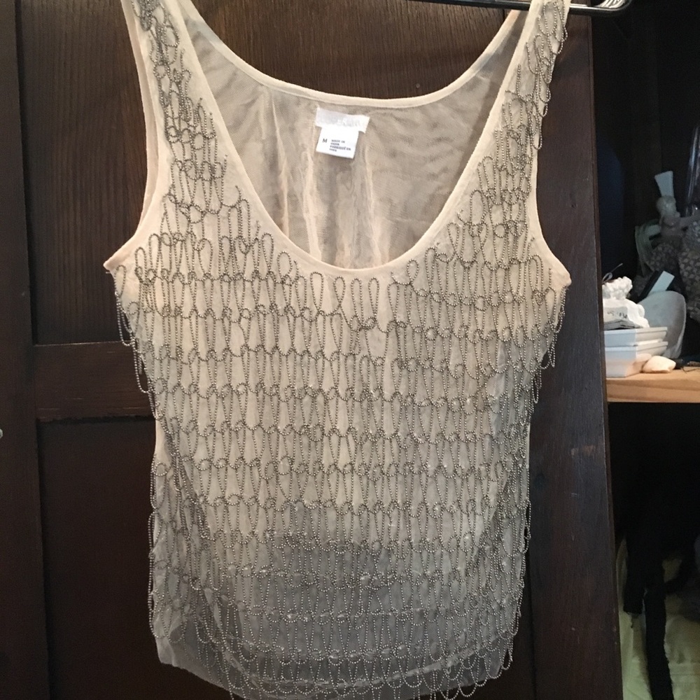 Urban outfitters sheer beaded top